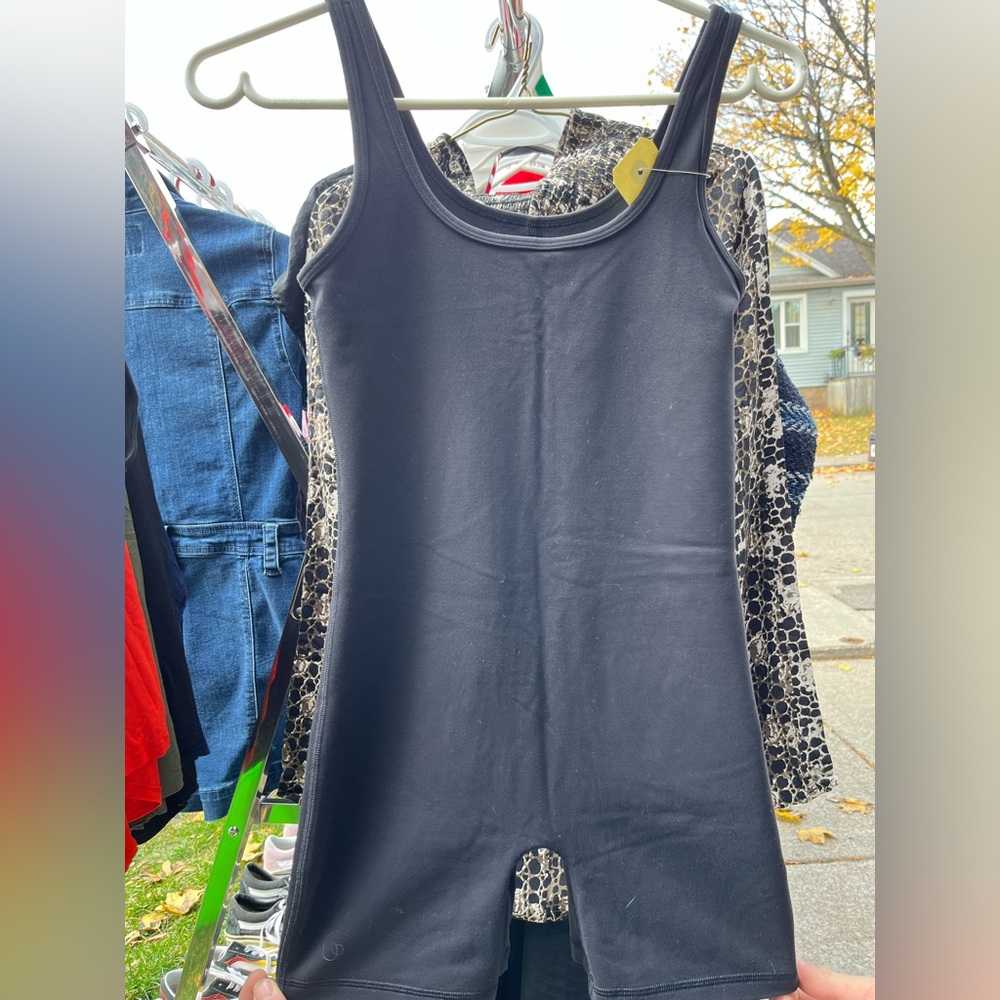 Aritzia Black Bodysuit with Gold Detail